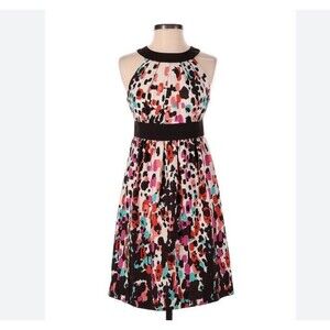 Max & Cleo Fit & Flare Dress Women's Size 6 Sleeveless Lined Multicolored